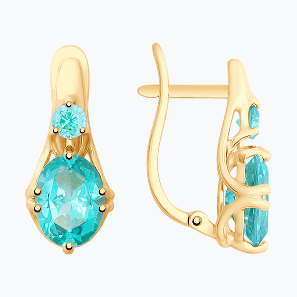 Zelta auskari ar Swarovski topāziem