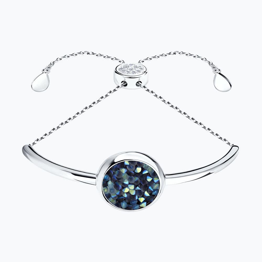 Sudraba aproce ar Swarovski kristāliem